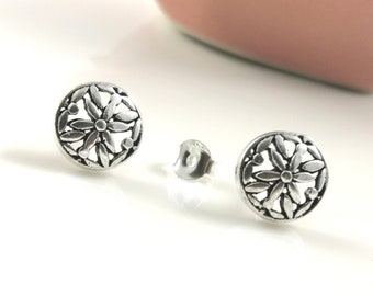 Boucles d’oreilles puces argent 925/1000 oxydé