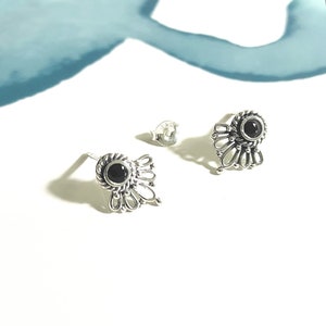 Onyx silver chip earrings 925/1000