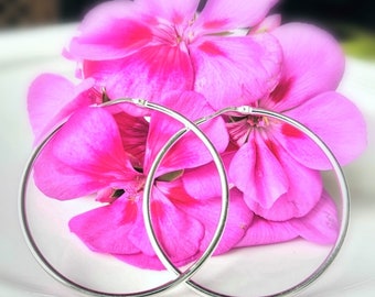 Silver Creole earrings 925/1000 Diameter 40mm