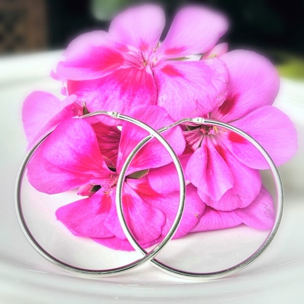 Silver Creole earrings 925/1000 Diameter 40mm