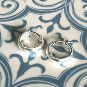Creole earrings silver 925/1000 Diameter 15mm