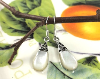 Boucles d'oreilles argent 925/1000 Nacre