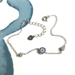 Rhodied Silver Bracelet 925/1000 Zirconium Oxide