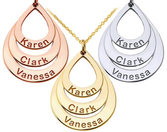 Teardrop necklace with names Clearance