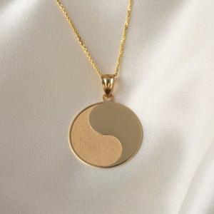 Personalized Name Necklace • Solid Gold & Sterling Silver Name Ying Yang Necklace • Gift for Him Her • Personalized Birthday Gifts •