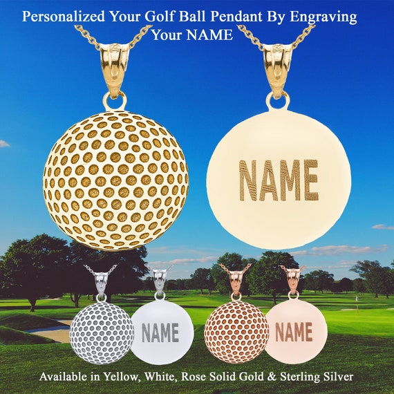 Personalized Your Sports Golf Ball Pendant Necklace by Etsy