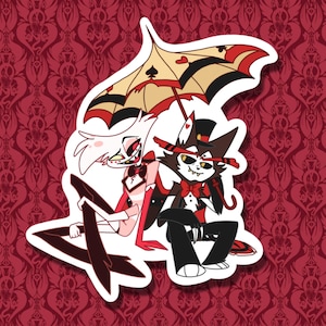 Przegrany, kochanie | Naklejka Angel Dust and Husk - Hazbin Hotel