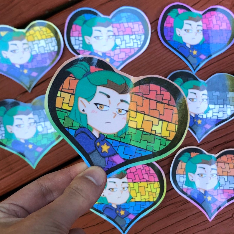 LGBTQ+ Customizable Amity Blight The Owl House Pride Heart Sticker 