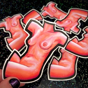Female Body Painting Sticker