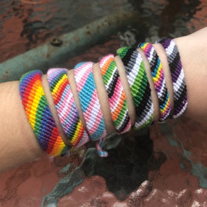 Custom LGBTQ+ Double Pride Flag String Bracelet