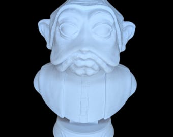 Nien Nunb Bust – Sullustan Rebel Pilot Fan Art – Detailed 3D Printed Star Wars Sculpture