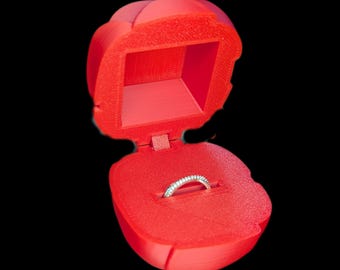 3D Printed Red Rose Ring Box – Unique Proposal Keepsake