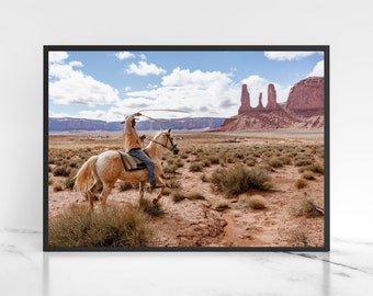 Cowboy Southwest Desert Landscape Wall Print | Yellowstone Aesthetic | Digital Download | Ranch Decor | Modern West | Farmhouse Decor
