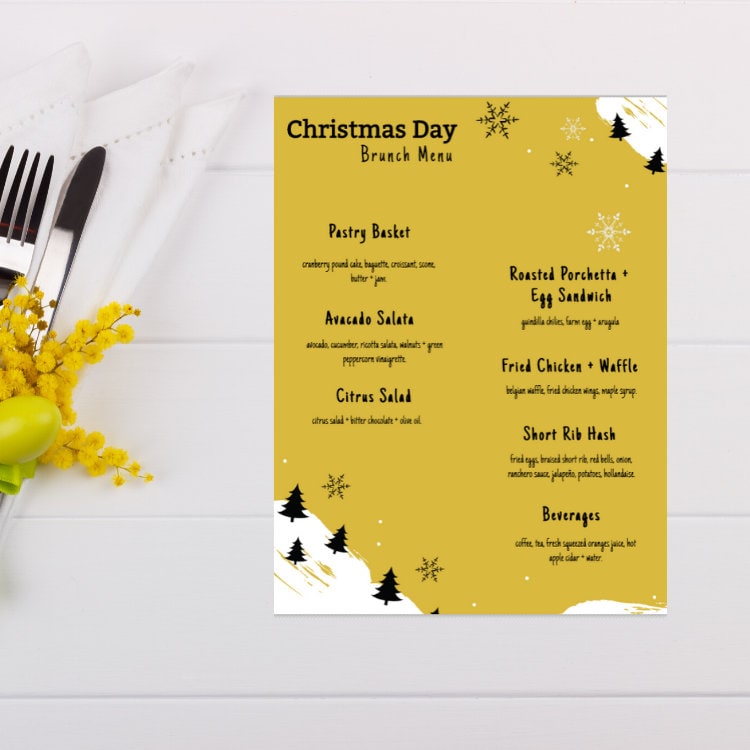 Christmas Day Menu Template