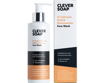 Clever Soap 2% Salicylic Acid & Niacinamide Face Wash - For Oily, Sensitive Skin
