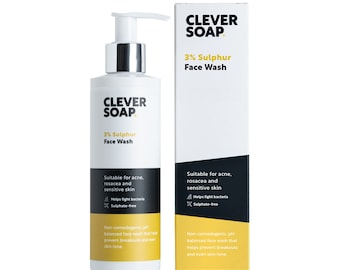 Clever Soap 3% Sulphur Face Wash - Sensitive Blemish Control Facial Cleanser