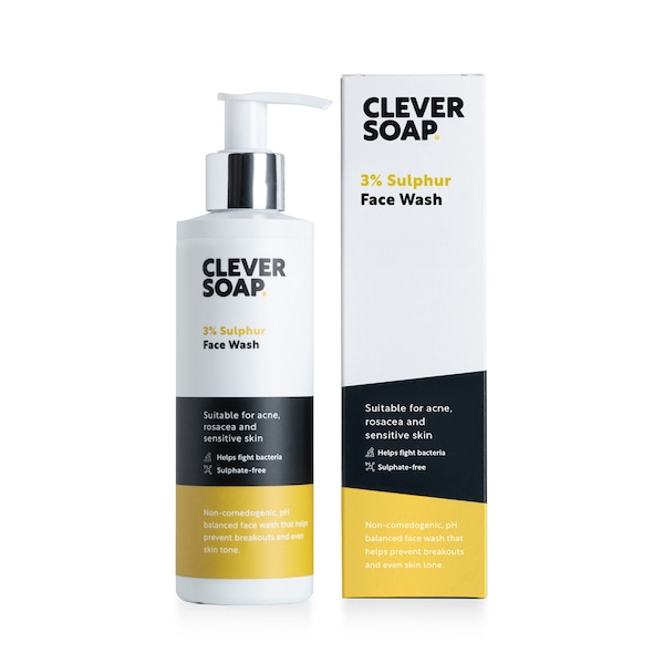 Clever Soap 3% Sulphur Face Wash - Sensitive Blemish Control Facial Cleanser