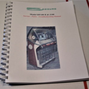 Seeburg HF100R -  J - JL - Jukebox Manual. This manual is used for R 100 and J 100 models   Service - Parts - Troubleshooting Manual