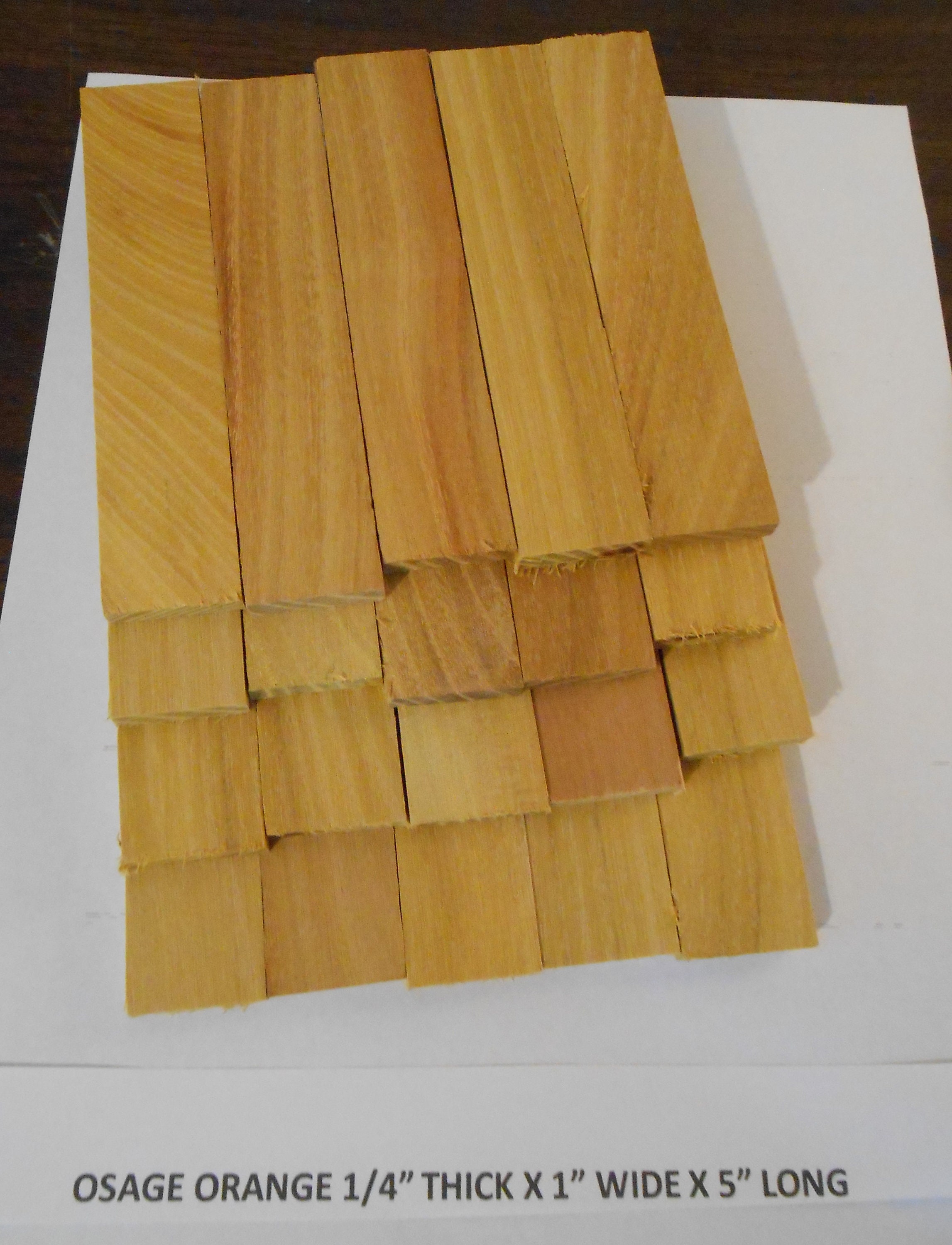 Knife Scales * craft wood 20 pieces Osage Orange 1/4 x 1 x 5