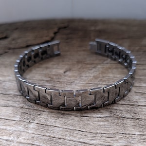 8MM & 12MM Geometric Tungsten Bracelet - Silver Adjustable Link Chain, Modern Unisex Bangle Jewelry Gift