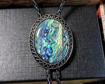 Trending Concho Bolo Tie Western Jewelry Silver Antique w Scandalous Blue Enamel Gift Her Him Boyfriend Girlfriend American Made #80172-1