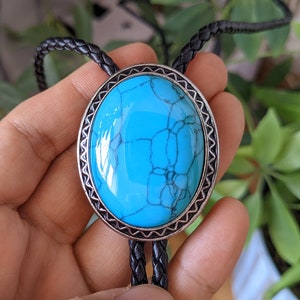 Bola Bolo Tie turquoise - Collier de mariage pour homme femme garçons d&#39;honneur marié - Cravate cowboy western