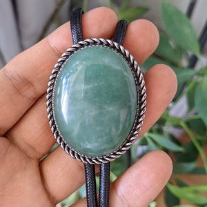 Light Green Jade Bola BOLO Tie Necklace for Men or Women Groomsmen Bridegroom - Western Cowboy Necktie
