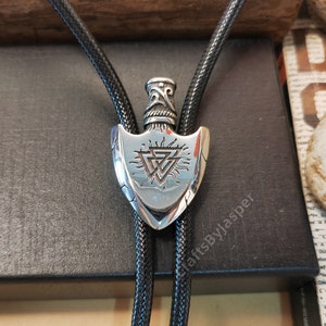 Viking Totem Bottle Bola Bolo Tie Necklace - Wedding Necklace for Men Women Groomsmen Bridegroom - Western Cowboy Necktie