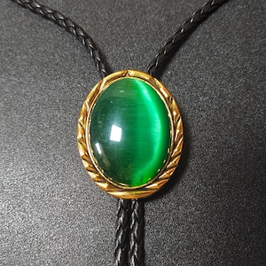 Cravate bola verte en jade : cravate cowboy western Golden Edge