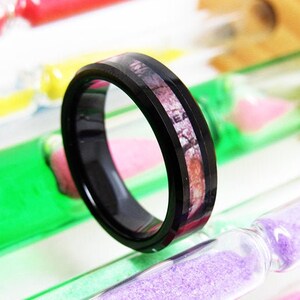 8/6mm Tungsten Carbide Ring Red Forest Camouflage Camo Hunting Band Jewelry