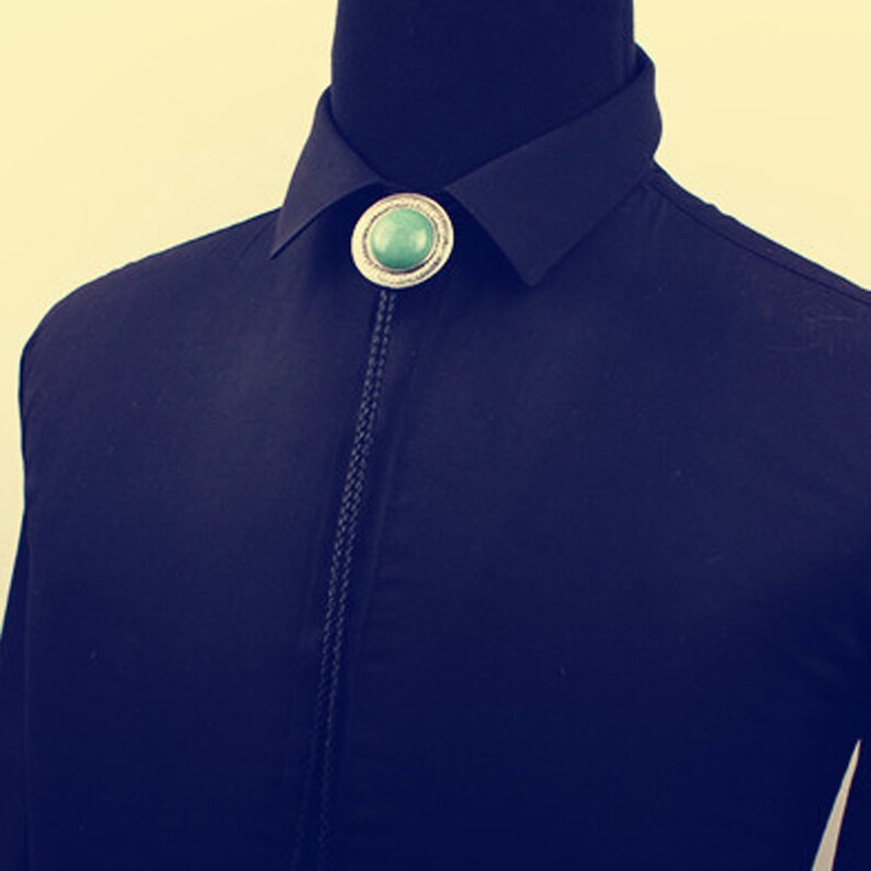 Western Cowboy Burmese Jade Mens Women Groomsmen Bridegroom Leather BOLO Tie Wedding Necklace