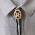 Pearl Flower Bola BOLO Tie - Wedding Necklace for Men Groomsmen Bridegroom - Western Cowboy Necktie