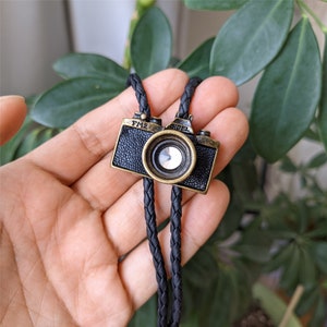 Silver/Copper Camera Bola BOLO Tie Western Cowboy Mens Groomsmen Bridegroom Wedding Necklace Necktie