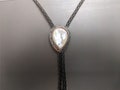 Mother of Pearl Water Drop Bolo Tie – Western Cowboy Bolo Necktie Gift for Him Her