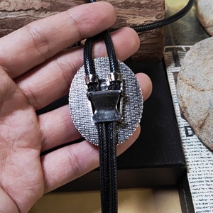 Handmade Giant Red Granite Bola Bolo Tie – Western Cowboy Wedding Necklace With Black PU Leather Rope