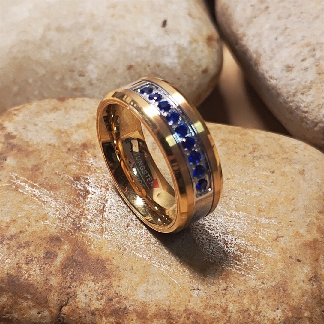 Gold Plated Rings For Men Braided Silver Tungsten Wedding Band