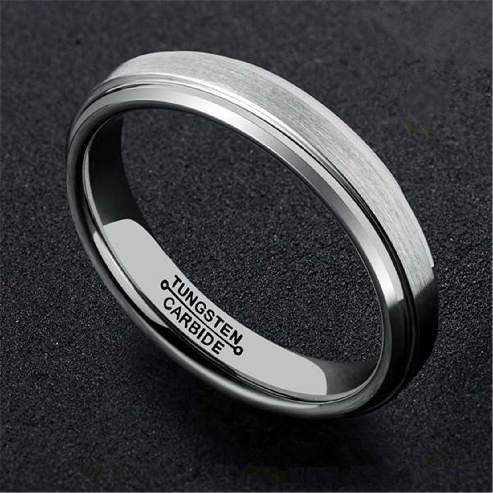 4mm Mirror Polished Tungsten Carbide Wedding Band - Comfort Fit, Cobalt Free, Size 4 - View #7