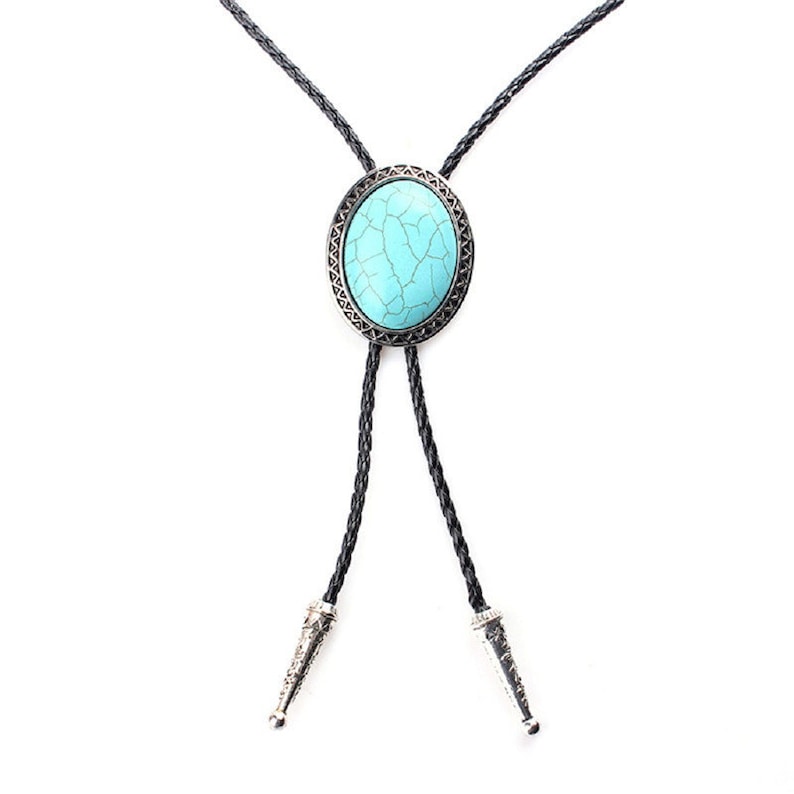 Turquoise Bola Bolo Tie Wedding Necklace for Men Women Etsy