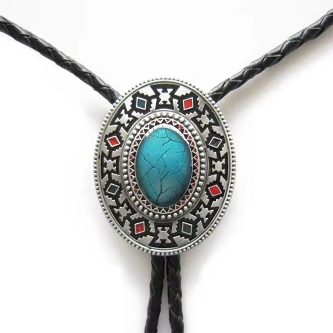 Faux Turquoise Southwest Totem Bolo Tie Wedding Necklace for - Etsy
