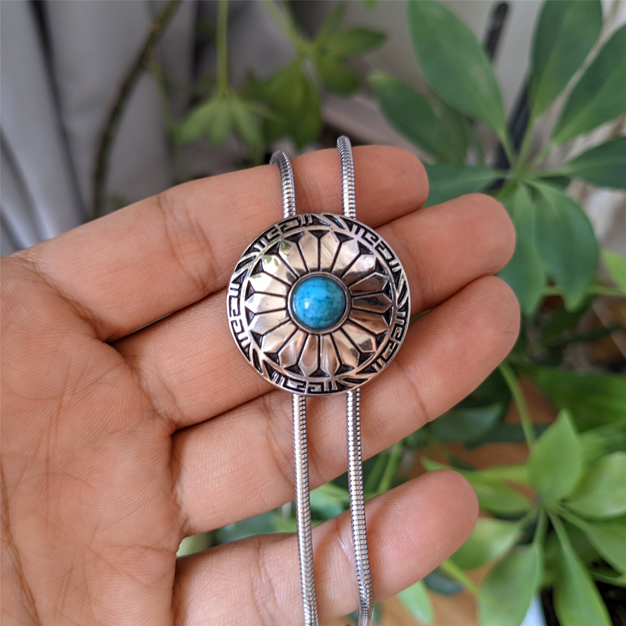 ターコイズフラワーボロタイ：ウエスタンカウボーイステンレススチールネクタイ - Etsy 日本