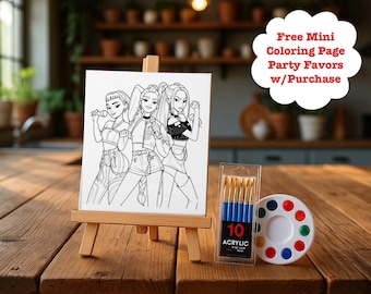 K Pop Demon Hunter Paint Party Kit • Complete Paint Party Kit for Girls & Boys • Birthday Party Kit for Children •  Art Kids Activity