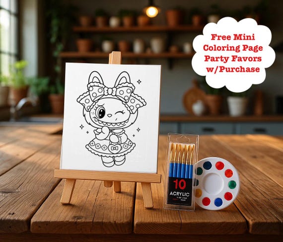 Labubu Paint Party Kit • Complete Paint Party Kit for Girls & Boys • Birthday Party Kit for Children • Kids Labubu Art Kids Activity