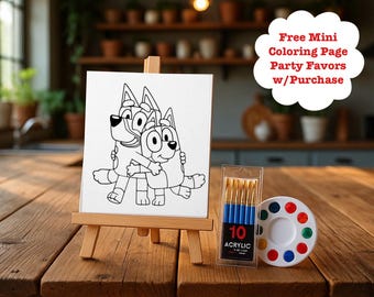 Bluey Paint Party Kit • Complete Paint Party Kit for Girls & Boys • Birthday Party Kit for Children • Kids Art Kids Activity
