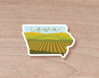 Iowa Die Cut Scenic Sticker | Laptop Decal | Water Bottle | Decal | Vinyl | Water Proof | Wholesale