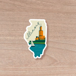 Illinois Die Cut Scenic Sticker | Laptop Decal | Water Bottle | Decal | Vinyl | Water Proof | Wholesale