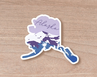 Alaska Die Cut Scenic Sticker | Laptop Decal | Water Bottle | Decal | Vinyl | Water Proof | Wholesale