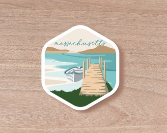 Massachusetts Minimalist Sticker | Decal | Laptop Decal | Water Bottle | Vinyl | Water Proof | Wholesale