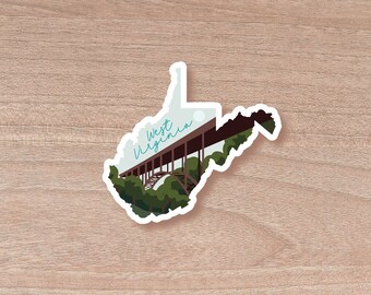 West Virginia Die Cut Scenic Sticker | Laptop Decal | Water Bottle | Decal | Vinyl | Water Proof | Wholesale