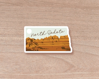 North Dakota Die Cut Scenic Sticker | Laptop Decal | Water Bottle | Decal | Vinyl | Water Proof | Wholesale