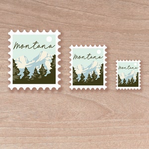 Montana Stamp Scenic Sticker | Water Bottle | Decal | Vinyl | Water Proof | Wholesale | Vinyl Waterproof Laptop Water bottle Sticker